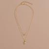 Personalized Stacked Wind, Love Gold Bead Pendant, Double-layer Women's Necklace, Adjustable Collarbone Chain