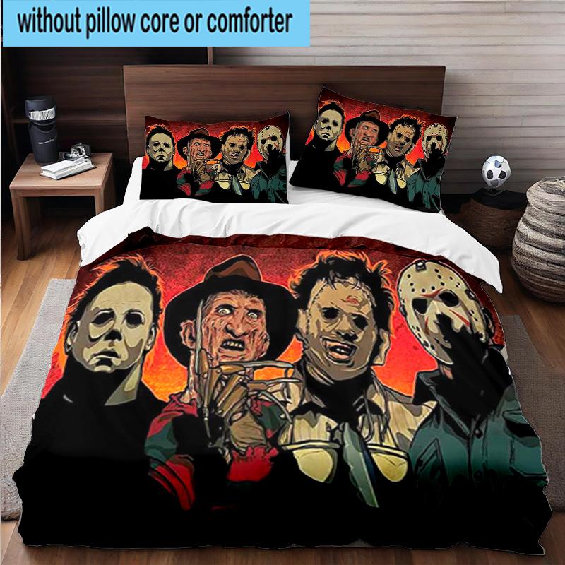3PCS Halloween Horror Night 3pcs Bedding,Including 3PCS Duvet Cover And 2pcs Pillowcases Perfect for Christmas,Ideal for Bedroom, Dormitory