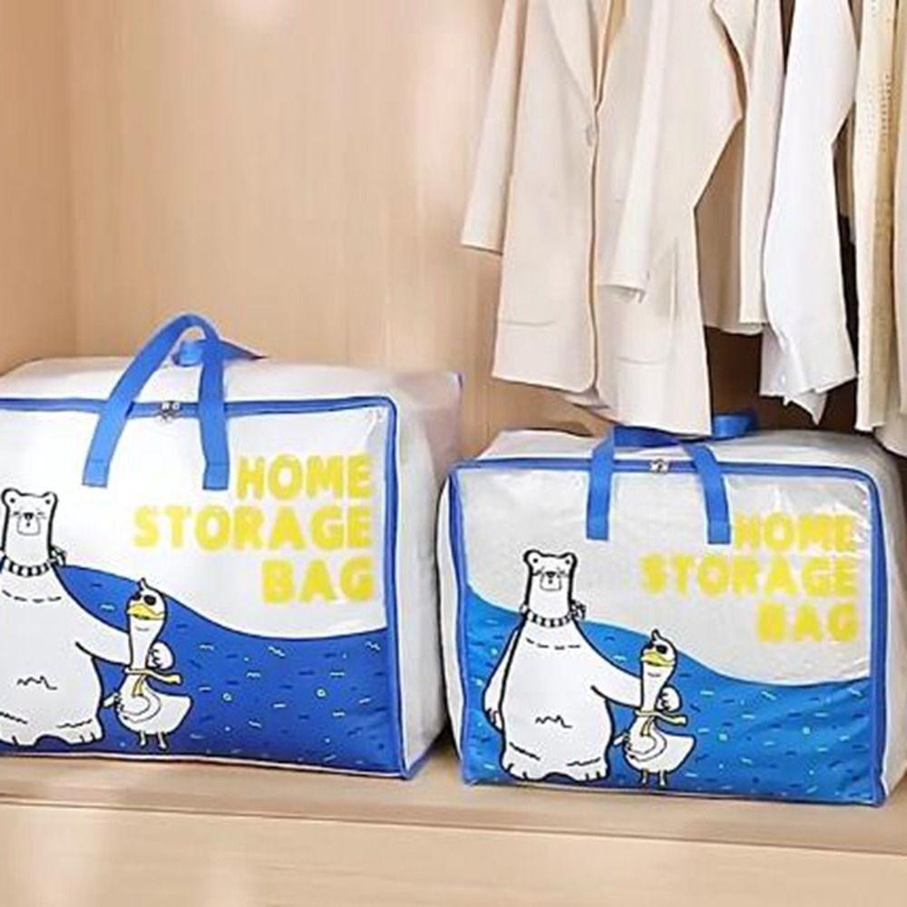 

ПВХ мультяшный стеганый мешок для хранения одежды большая вместимость сумка для хранения багажа для дома