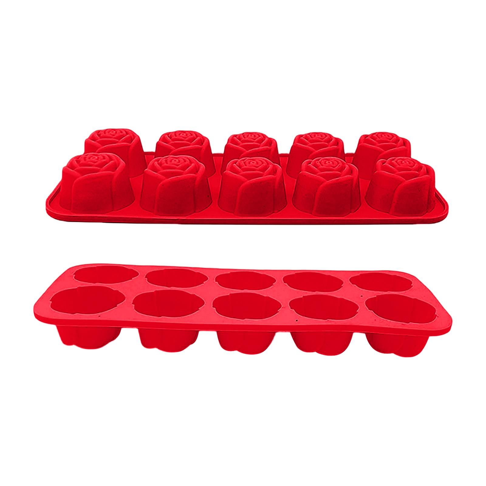 

Cavity Rose Chocolate Mold, Silicone Roses Molds For Chocolate, Candy, Ice-,Jelly, Candles, Soaps, Cupcake Decorations One Size червоний