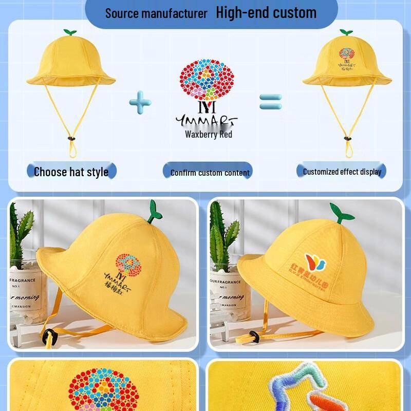 

Children s Customizable Sun Bucket Hat 52-58cm Adjustable