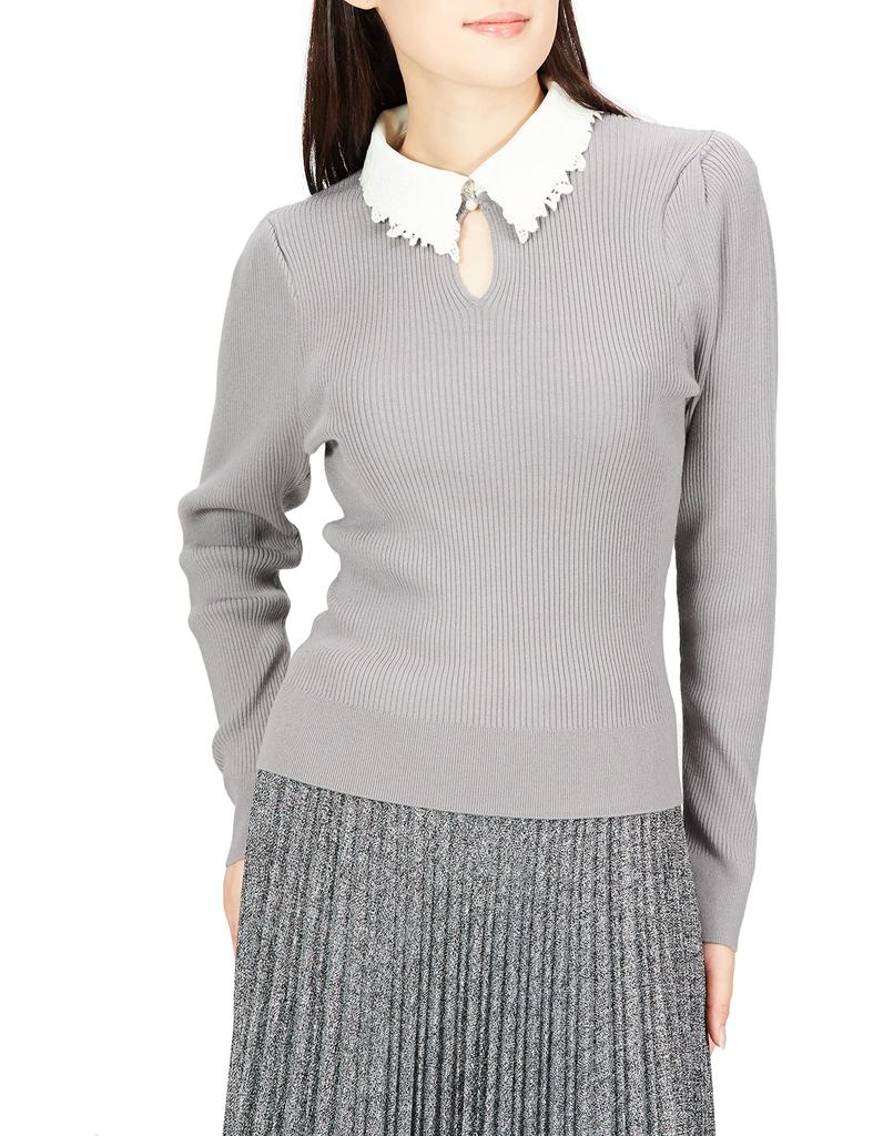 Jill by Jill Stuart ECO CHEYY Rib Knit Sweater, Women's, Greige, FR