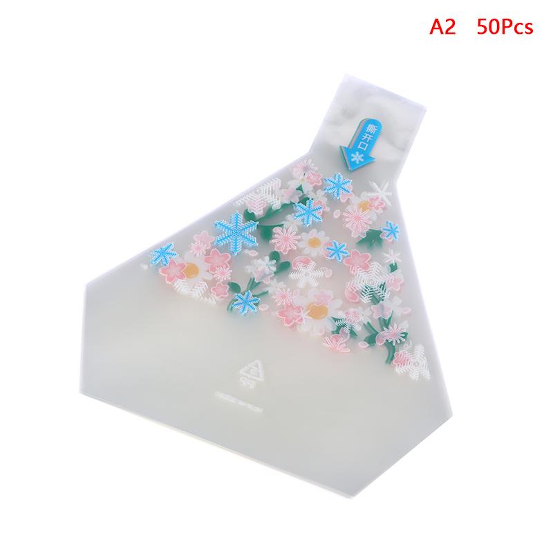 50ks japonský trojúhelníkový rýžový míček Jednorázový obalový sáček Nori Onigiri Sushi sáček Forma na výrobu sushi Bento příslušenství