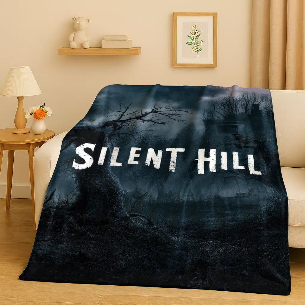 Classic Game Silent Hill Pyramid Head Horror Movie Flannel Blanket,Ultra Soft Warm Plush Throw for Home Bedroom Bed Sofa Cover
