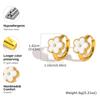 Stainless Steel Dainty White Flower Hoop Earrings Gold Plated Small Floral Huggies Earrings Waterproof Party Jewelry for Women