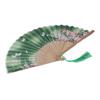 2pcs Folding Fan Green Unique Pattern Elegant Style Handheld Portable Decorative Cooling Tool for Promotional Items