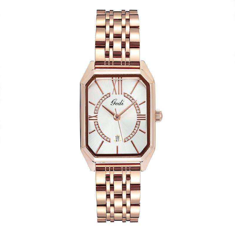 Ladies Retro Steel Strap Small Dial Fashionable Small Square Watch Temperament Waterproof Quartz Watch