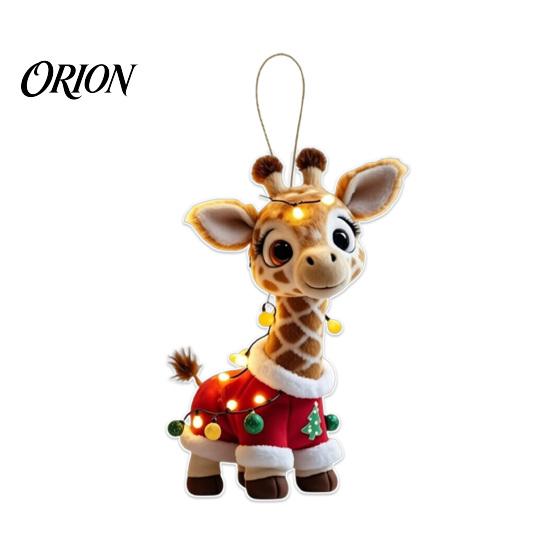 2D Acrylic Holiday Pendant Christmas Animal Ornaments, Cute Flat Hanging Decorative Festival Ornament Decoration for Xmas Tree, Winter Party,