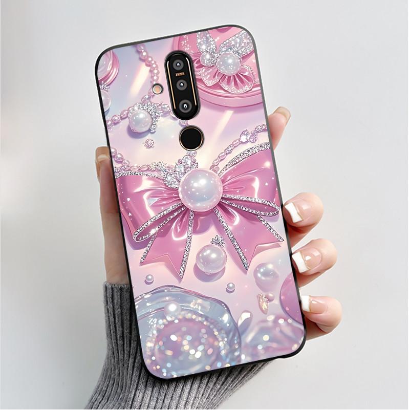 Case For Nokia 8.1 Plus X71 Phone Case Luxury Fashion Butterfly Flowers Black Soft Slim Silicone Cover For Nokia 8.1plus Casing