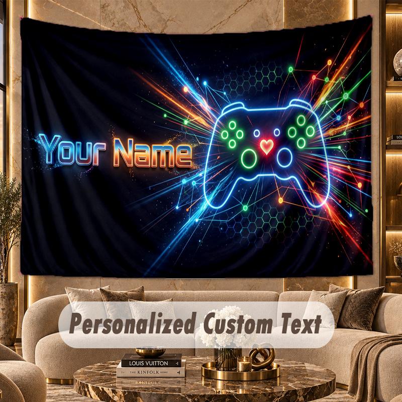 Neon Colorful (202) Theme Personalized Tapestry Custom Name Text Wall Hanging Tapestry Home Background Decoration