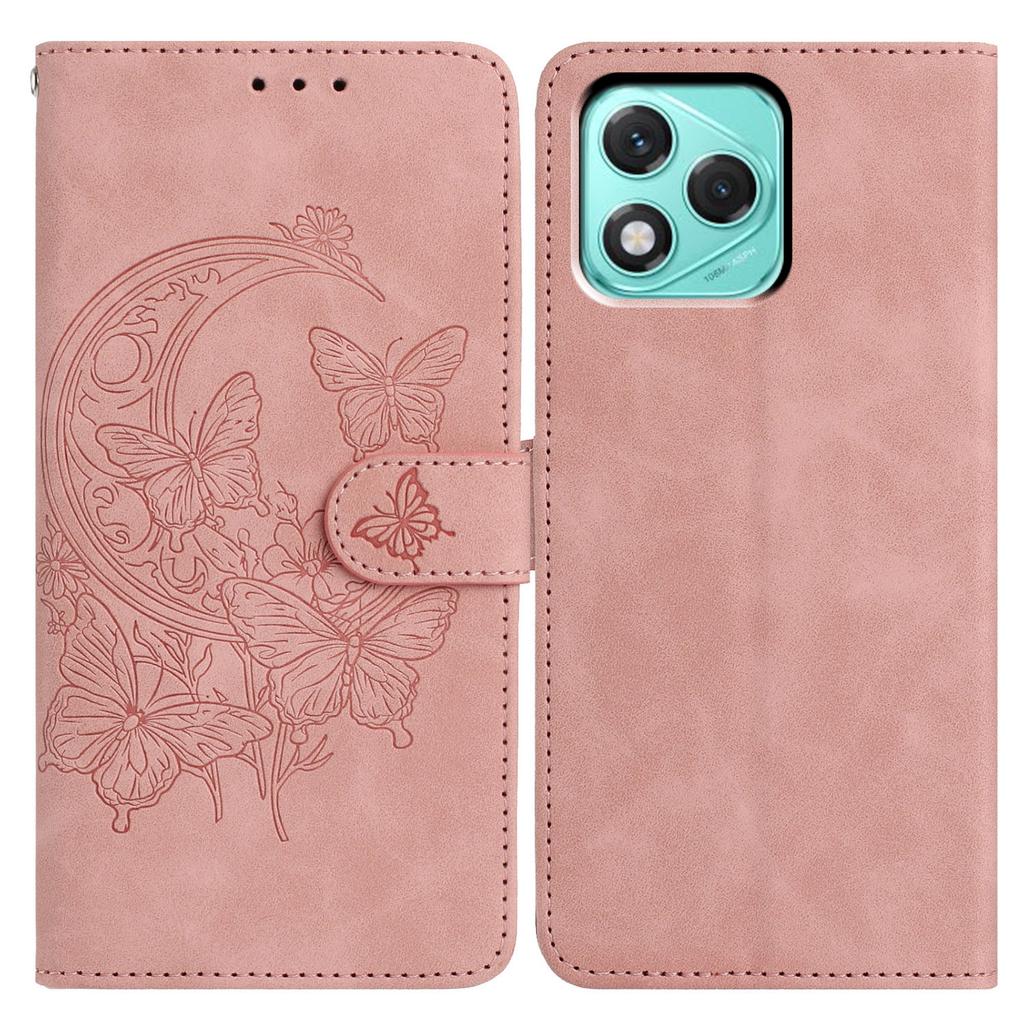 For Honor 400 Lite Case Butterfly Flower Imprinted PU Leather Wallet Stand Phone Cover