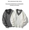 Men's Thickened V-Neck Knitted Sweater - 2024 Autumn/Winter Casual Base Layer