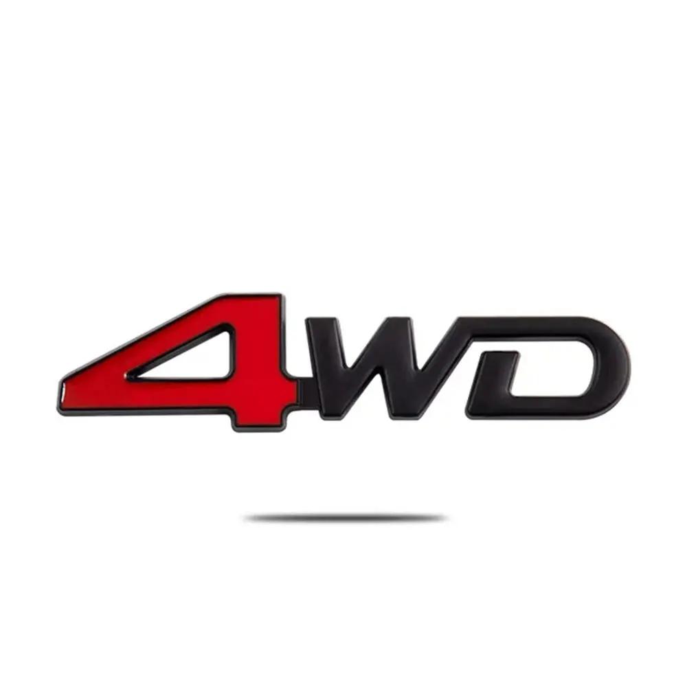

3D Metal Letters 4WD Logo Emblem Car Rear Trunk Sticker Fender Side Decal 4WD Badge Accessories Style36 красный черный