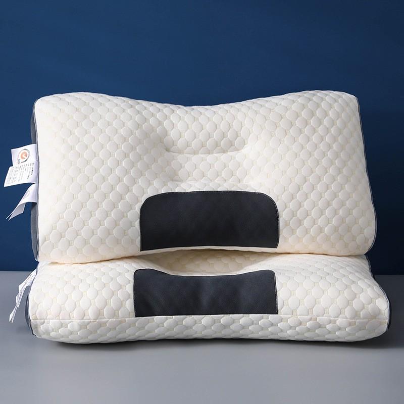 Ergonomic Cervical Support Pillow Deep Sleep Adults Students Dormitory Use Memory Foam Alternative Fiber Core SP Low Profile 750g