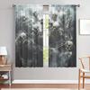 2-Panels Terrifying Skeletons In The Smoke Printed Curtains   Shade and Privacy Protection   Suitable for Decorating Various Rooms