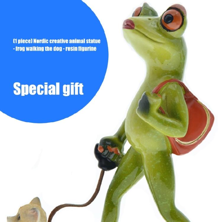 Cute Frogs Dog Resin Figurine Contemporary Animal Sculpture Funny Statue Gift Perfect For Home Liveing Room Display