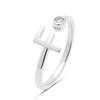 Ring - LUXENTER - Alphabet - 925 Sterling Silver - Brilliant Zirconia - Rhodium Plated Finish