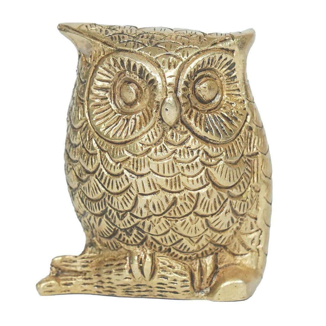 

@ Brass Owl Golden Color For Home And Temple Auspicious Showpiece