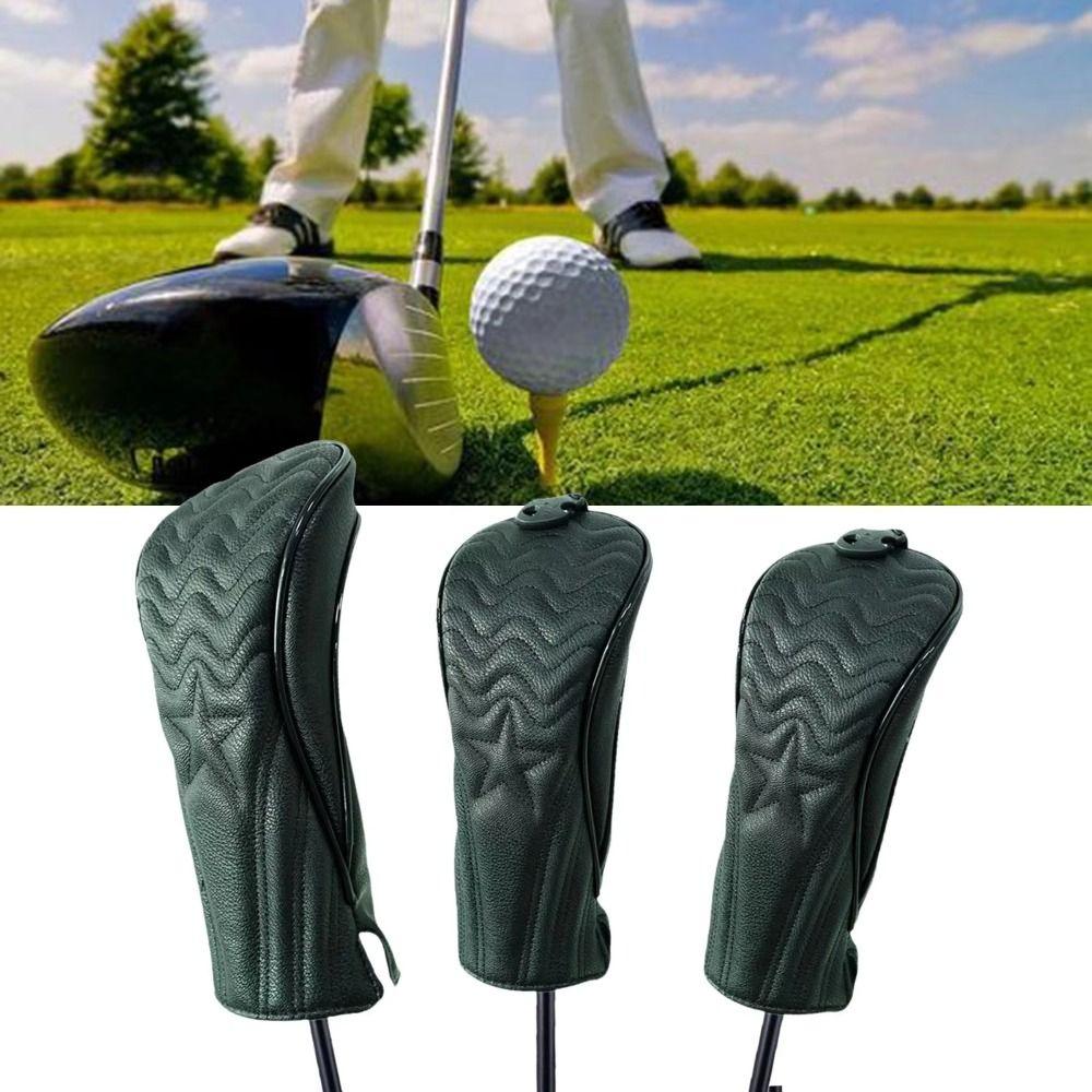 PU Leather Golf Headcover Waterproof Golf Club Protector Golf Wood Cover  Driver Fairway