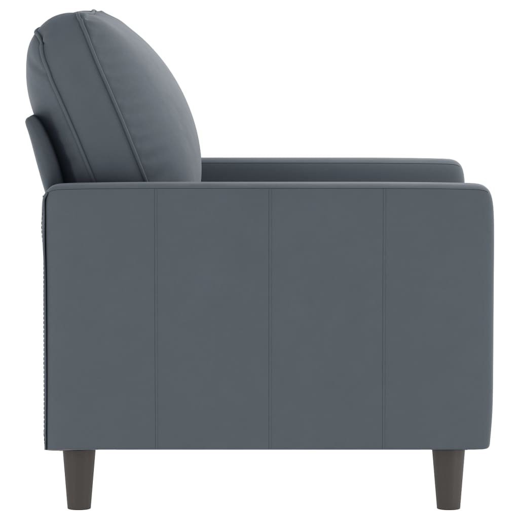 Vidaxl Fotel, Ciemnoszary, 60 Cm, Obity Aksamitem