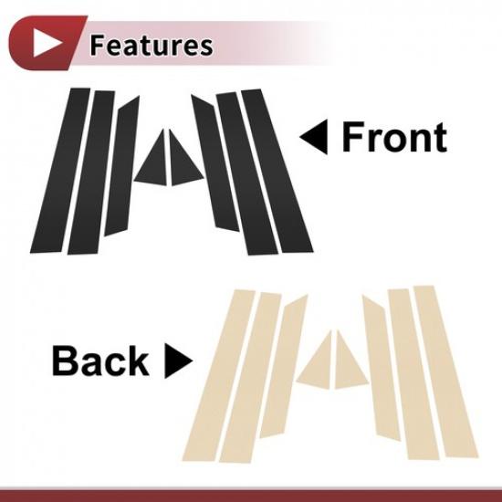 8 sztuk listew słupków drzwiowych i okiennych do INFINITI QX50 2014-2017 Czarny