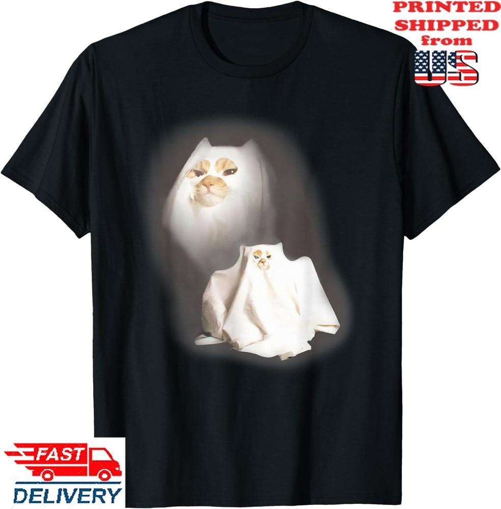 Cute Funny Wizard Cat Ghost Weird Kitten Cat Meme Halloween T-Shirt, Unisex Tee Unisex T-Shirt XXL