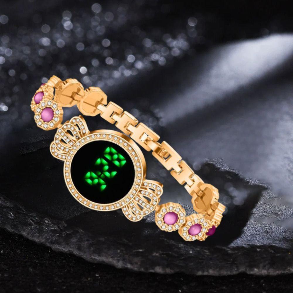 Elegant Touch Digital Wrist Watches Retro Rhinestone Wristwatch Women's Electronic Watch  Female