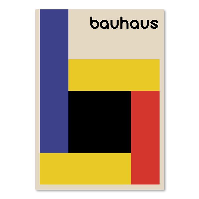 Bauhaus-Ausstellungsplakat, abstrakte Geometrie, Leinwandgemälde, Druck, Schwarz-Weiß-Bilder, moderner Kunstdruck, Wandkunst, Dekor