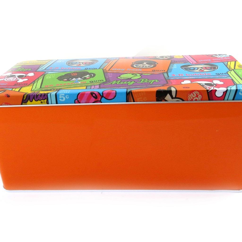 Muy Pop [L8776] - Multicolored Orange 'Muy Pop' Metal Box - 28x12x11 Cm