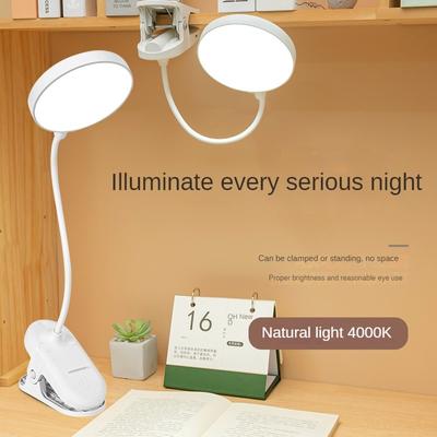 Modern Small Desk Lamp for Homework and Reading, Portable Clip-On LED Dormitory Lamp