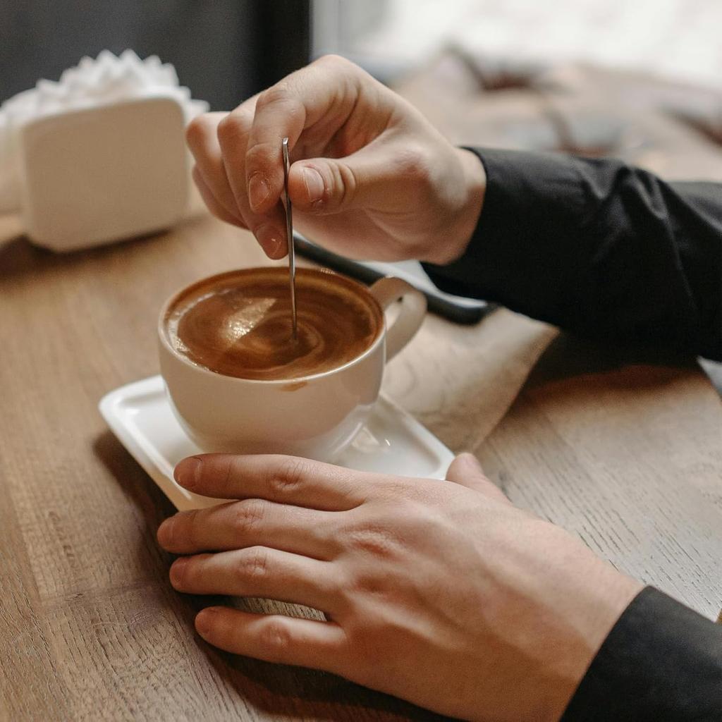 Espresso Spoons, Tea Spoons Set of 6, Mini Coffee Spoon, 4.7" Stainless Steel Small Spoon Set for Coffee, Tea, Dessert, Appetizer, Sugar, Dishwasher