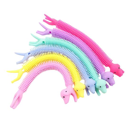 3Pcs Stretchy Fidget String Toy Dog Dinosaur Horse Caterpillar Stress Relief Toy Anti-Anxiety Easter Children's Day Classroom Exchange Birthday Party