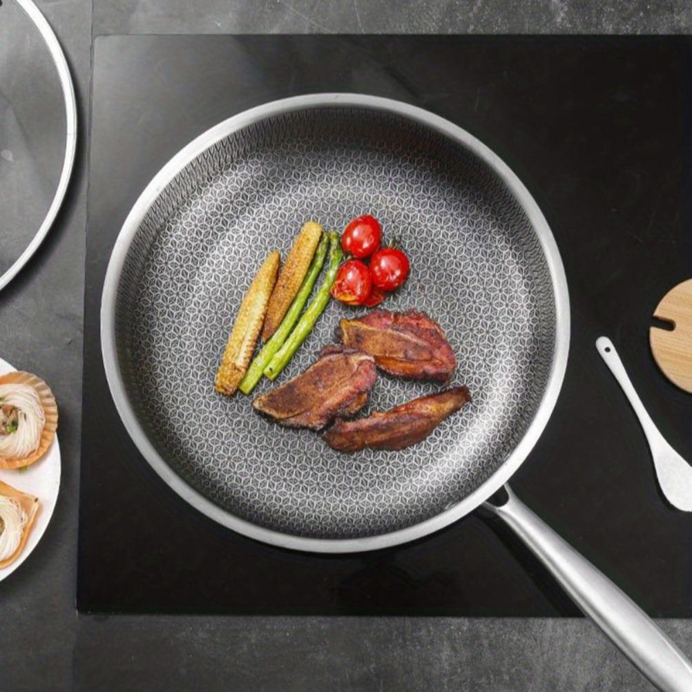 Non-Stick Frying Pan Stainless Steel Frying Pan Easy To Clean Kitchen Wokes Pans Suitable for Gas Stoves and Induction Cookers