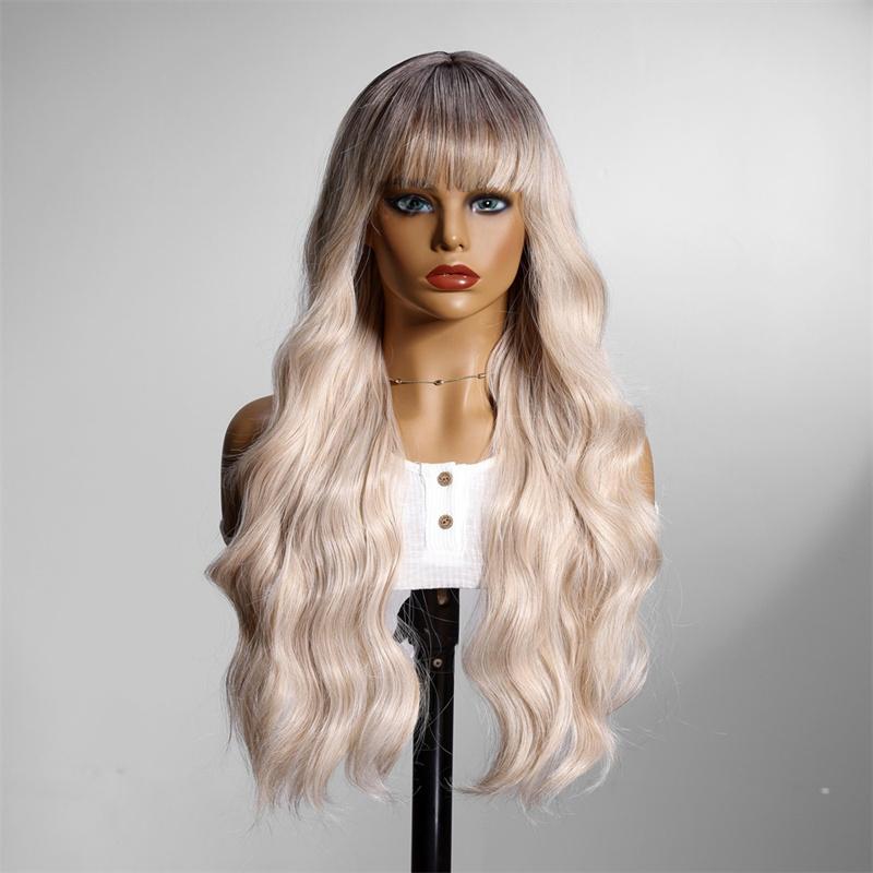 

Светлый Омбре Синтетический Парик для Женщин Длинный Волнистый Парик для Косплея Лолиты со Средним Пробором Натуральные Волосы Термостойкий