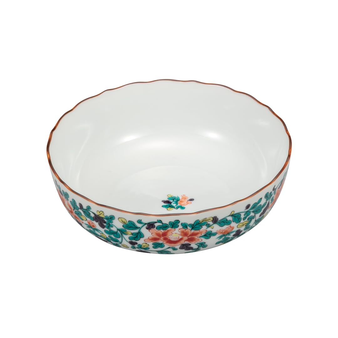 

Nakamaru Kutani Ware 5.8cm Bowl with Peony and Arabesque Design, K8-236