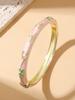 FTCY Colorful Enamel Flower Bangles For Women Enamel Dropped Glaze Floral Zircon Bangle Luxury Jewelry Gifts