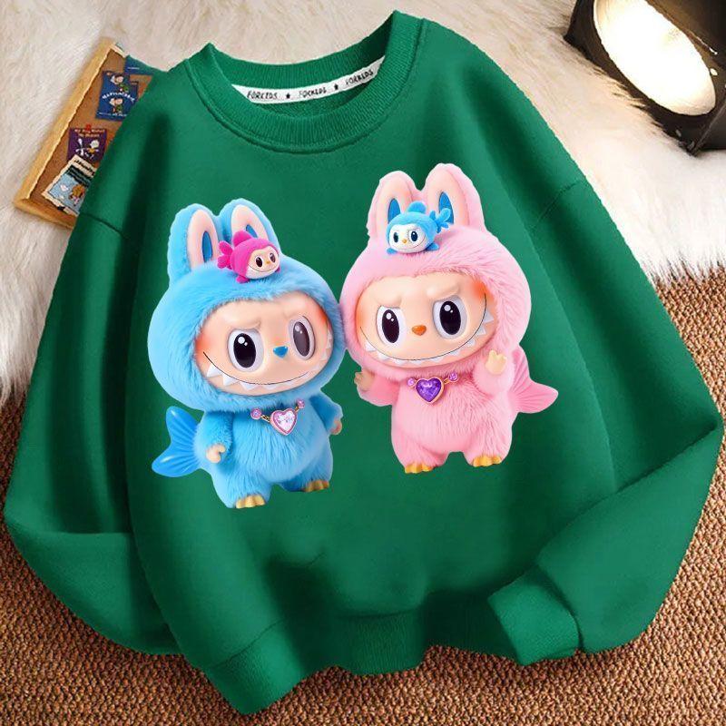 

Children s Fashion LBB Hoodie, Round-neck Long-sleeved Loose Coat for Boys and Girls Spring and Autumn 160