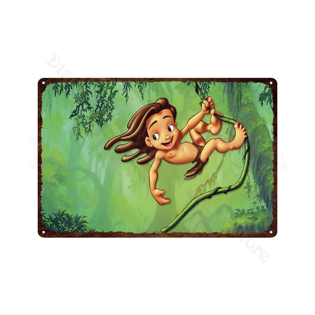 Tarzan Metal Poster Classic Animated Films Vintage Tin Sign Plate Metal Plaque Wall Art Stickers For Room Decor