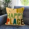 This Is My Happy Place Heart Quote Ins Pillowcase Toon Gift Cushion Cover Bedroom Home Sofa Chair Seat Decor Pillow Case
