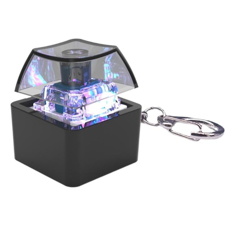 1PC 1-Key LED Light Keyboard Clicks Toy Keycap Tester For Stress Relief And Sensory Play Transparent ABS
