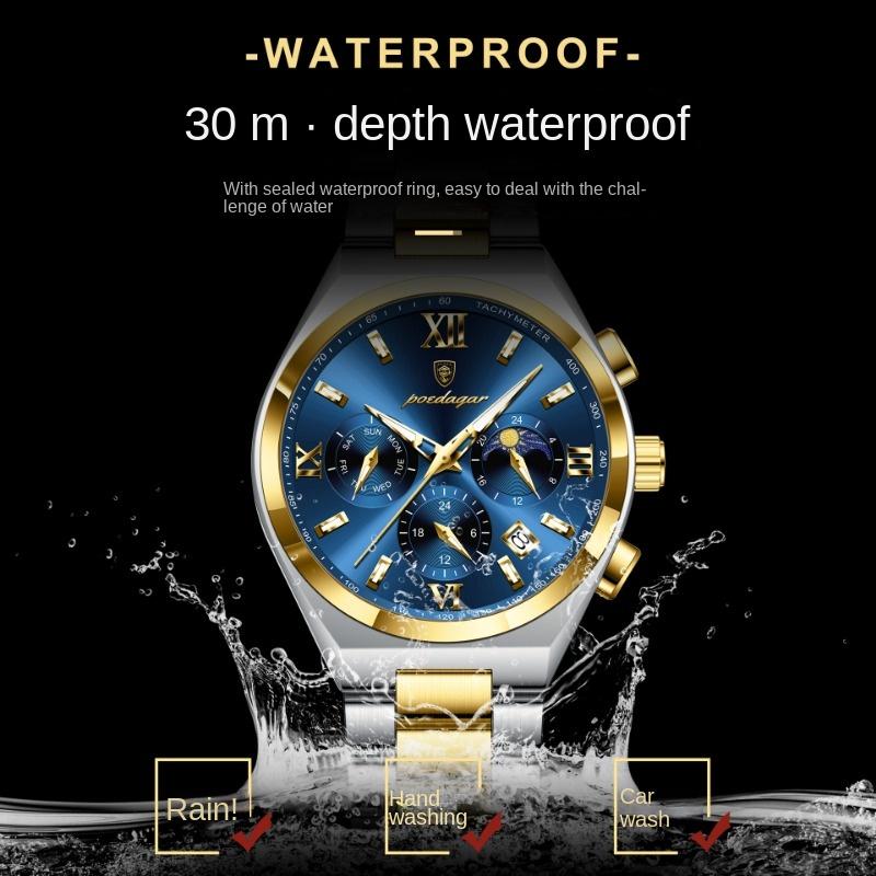Top Brand New Chronograph Fashion Watch Luminous Waterproof Men's Multifunctional Luminous Wristwatch