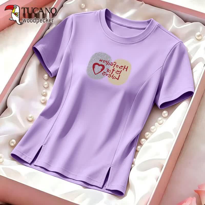 TUCANO Women s Heart Print Short Sleeve T-Shirt L