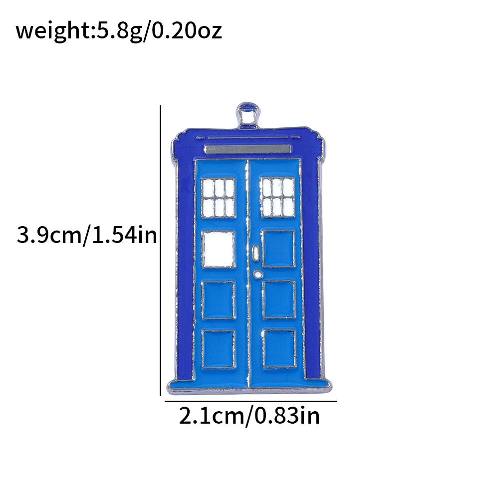 Креативная личность Синяя телефонная будка Металлический значок Винтажный стиль Полицейская будка Сплав капа Брошь-булавка