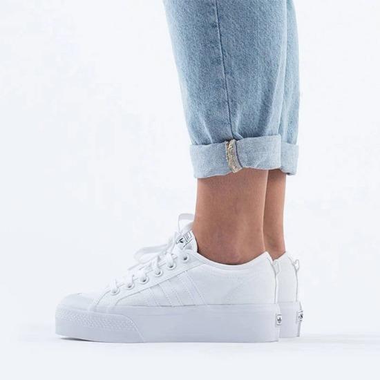 adidas Nizza Platform Triple White Women Sneakers  FV5322
