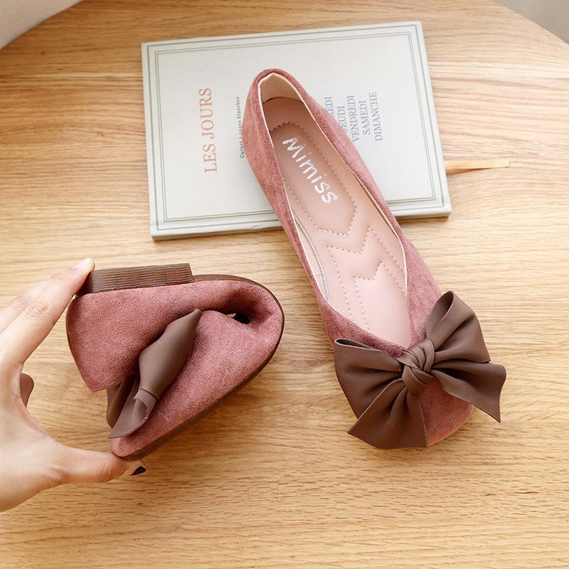 Fashion Spring summer new butterfly bow sweet  comfortable shallow mouth single shoe versatile for elegant simple round toe flat shoes