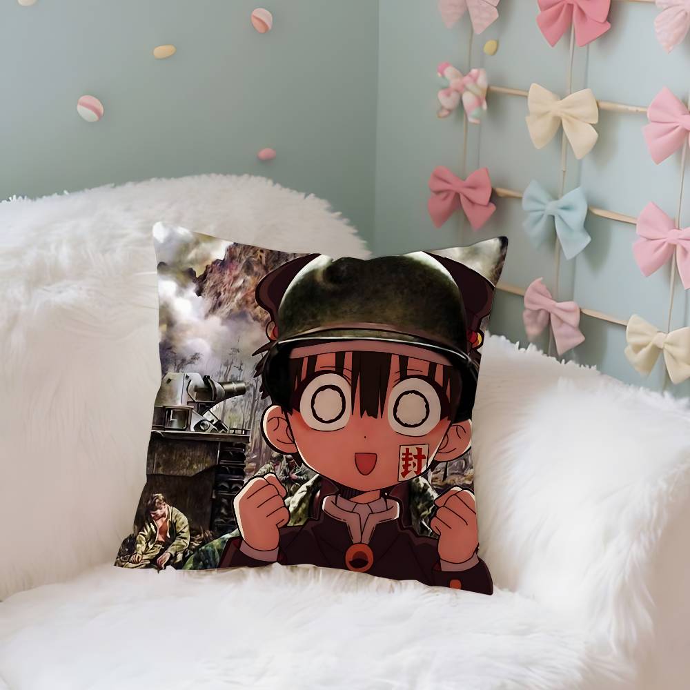 Cute H-Hanako-Kuns Kawaii Case Plush Fabric Soft Pillowcase Double Sided Print Cushion Cover Household Gifts