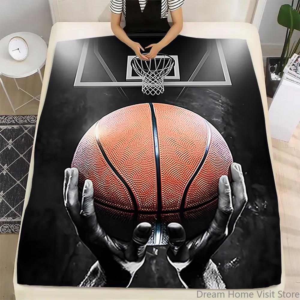 1pc Basketball Player Print Flannel Throw Blanket, suitable for Sofas, Beds, offices, Travel, camping chairs, warm plush blanket 30x40in