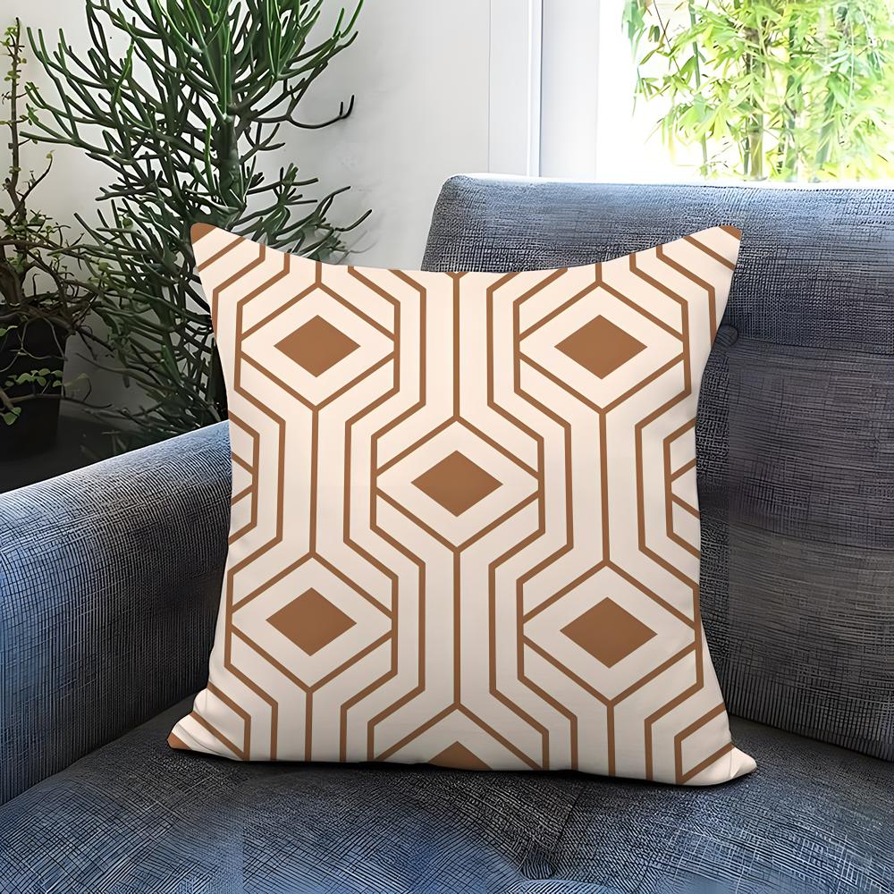 Geometric Patterns Cushion Cover Comfortable Reversible Pillow Cover Ideal For Car Sofa Bedroom & Beyond