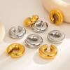 Ingemark Punk Vintage Chunky Geometric C Shape Ear Cuff Stainless Steel Metal Texture Thick Non Piercing Ear Clip Women Jewelry