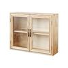 Wooden Desktop Organizers Cabinet with Glass Door for Cosmetics, Stationery, Small Kitchen Items and Decors Use